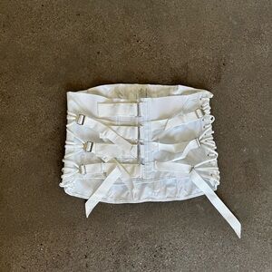 Vintage White Fan Lacing Corset Girdle